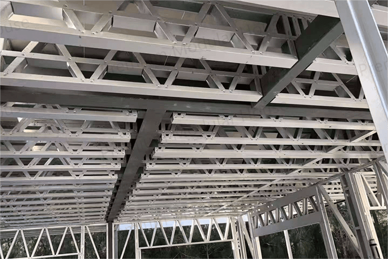 Prefab modular building steel framework for modular houses and commercial structures.