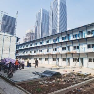 T-Type prefab dormitory exterior — modular worker accommodation building