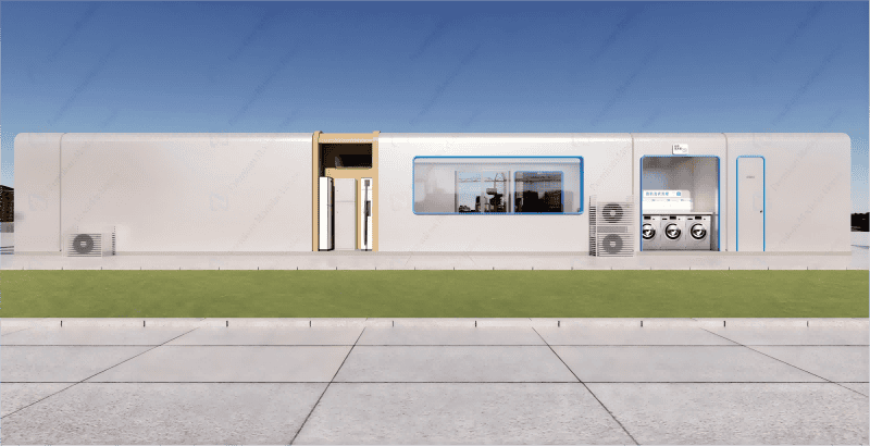 Flat-pack modular container house assembled on-site in the Philippines