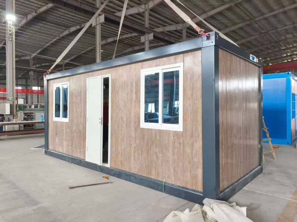 Prefab Modular Container House with Wood Grain Wall Panels
