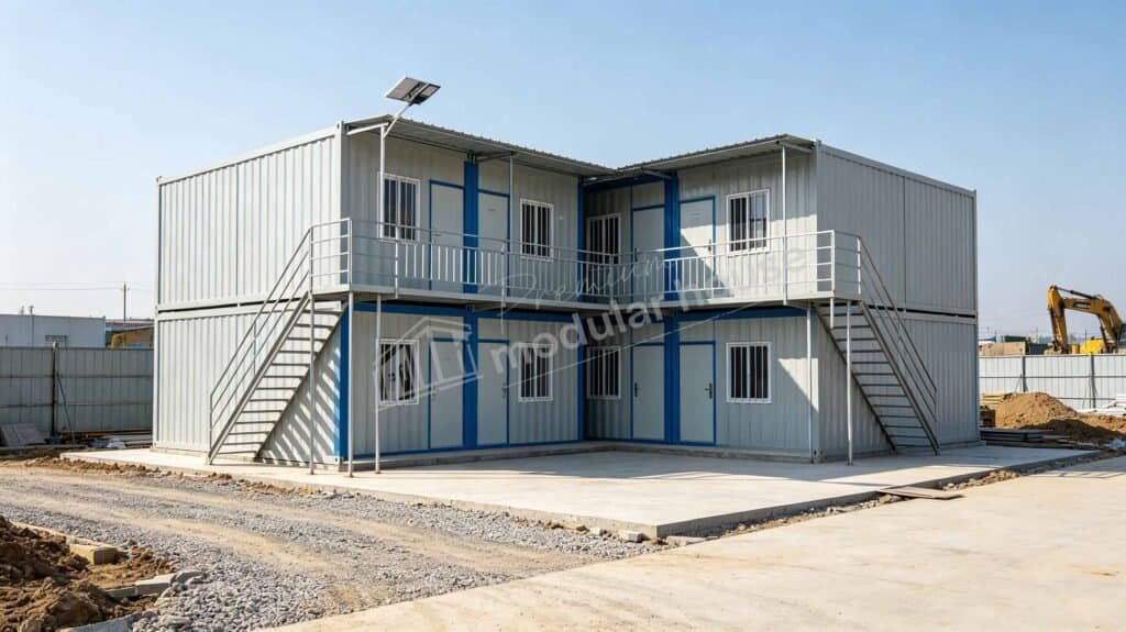 flat pack container dormitory building exterior design