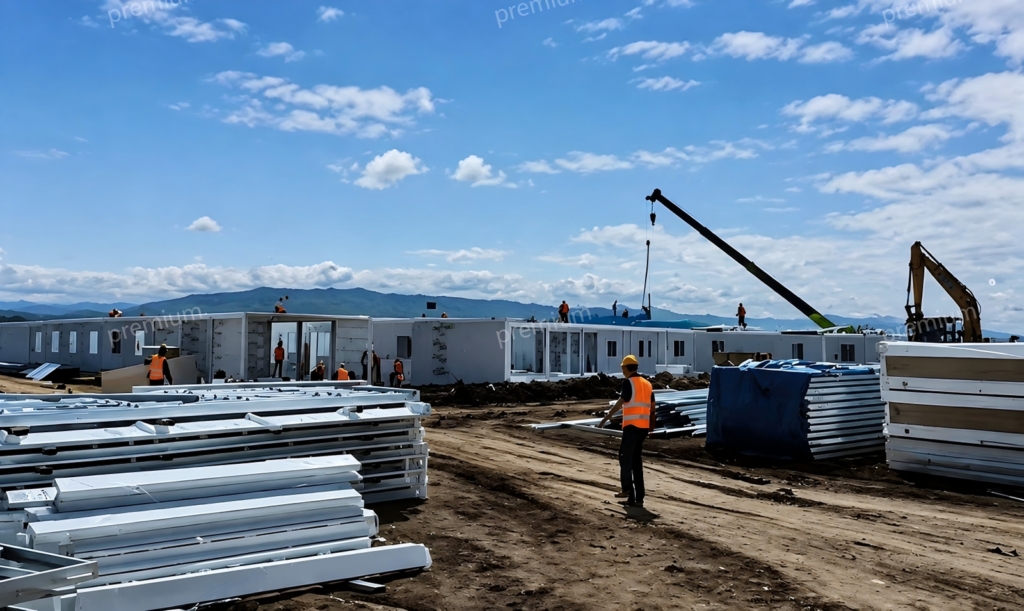 flat pack modular accommodation installation for an overseas engineering project