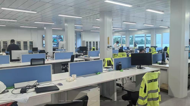 Flat-pack container office interior