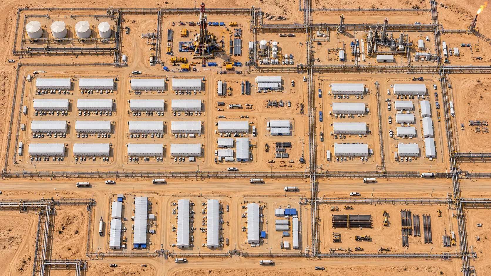 Top view of the delivered oil and gas workforce camp layout