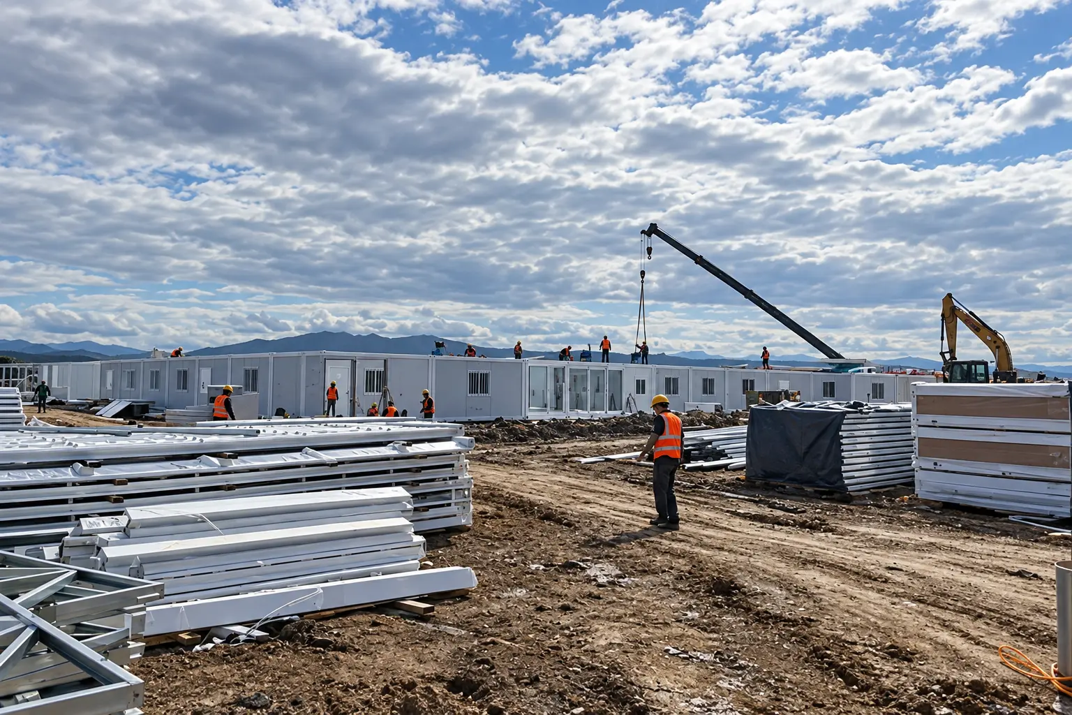 Workers assembling flat-pack modules at the Philippines PV engineering camp