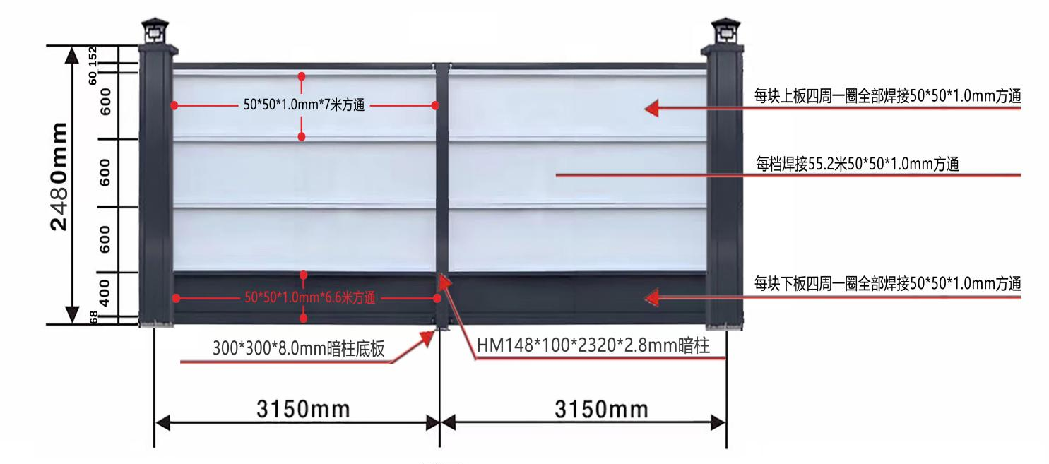A1 rear illustration showing steel panel reinforcement and a concealed post.