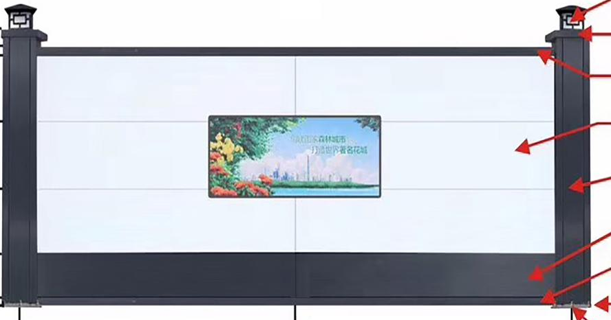 A2 painted steel hoarding front illustration.