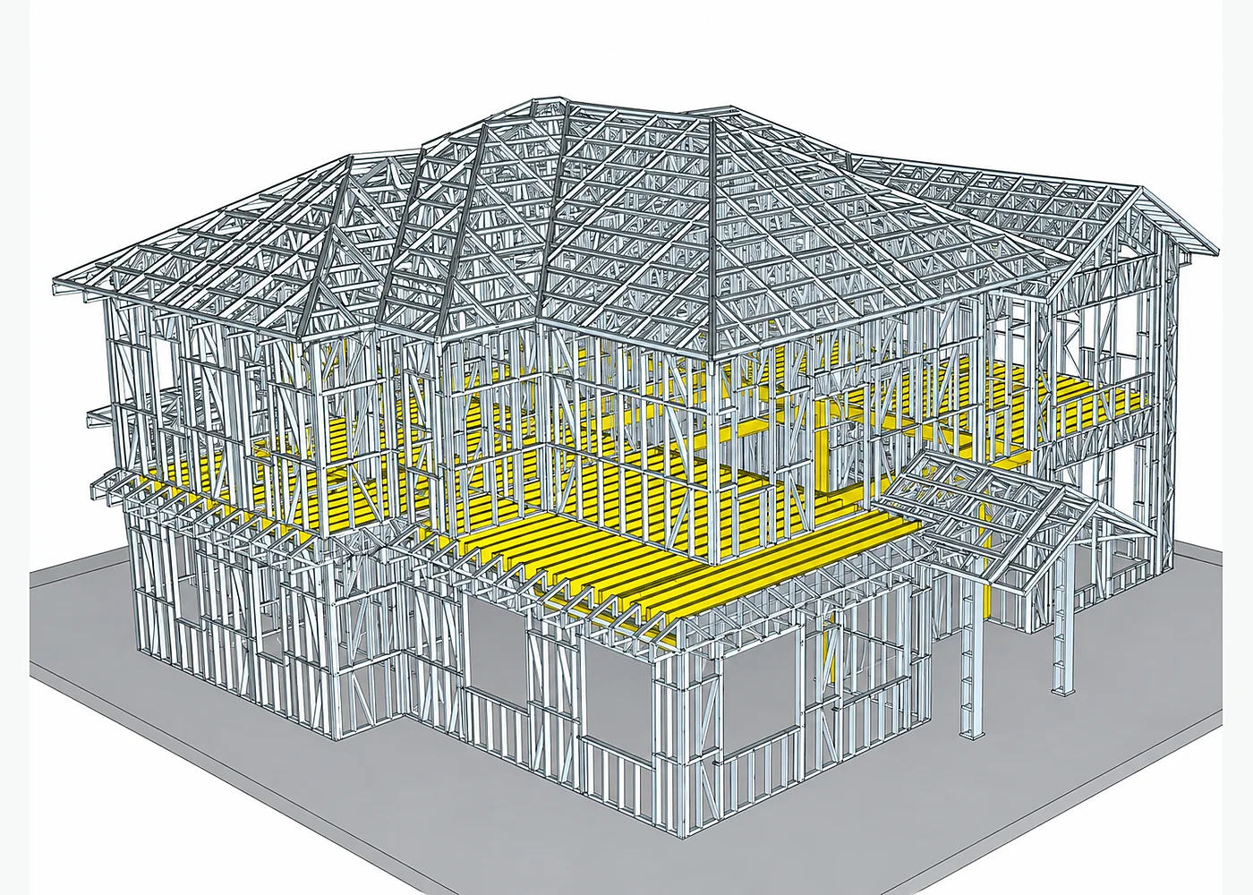 Light steel villa structural and building services coordination model